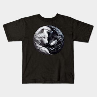Wolves Yin and Yang Kids T-Shirt